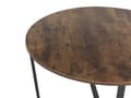 Miniatyrbillede 4 af 6: Sofabord Mørkt Træ med Sorte Industrielle Detaljer Rundt MDF Metalben 80 cm