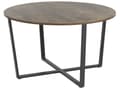 Miniatyrbillede 1 af 6: Sofabord Mørkt Træ med Sorte Industrielle Detaljer Rundt MDF Metalben 80 cm