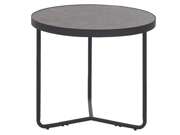 Sohvapöytä harmaa MDF-levy musta metalli 50 x 50 x 45 cm pyöreä pieni moderni industriaalinen