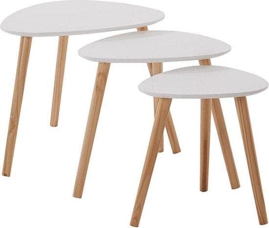 Sidobord | 3 st | Trä | Vit | Nordisk stil | Soffbord | Bord