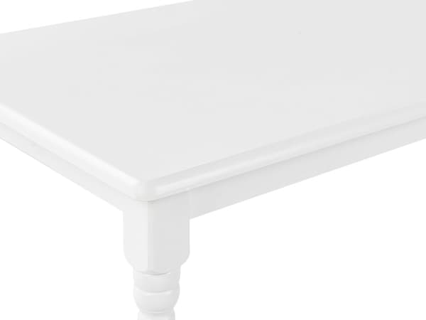 Sohvapöytä valkoinen 120 x 45 x 60 MDF-levy kumipuu suorakulmainen