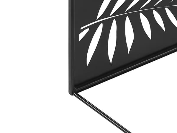 Set av 3 Soffbord Svart Metall Modern Lövmönster Vardagsrum