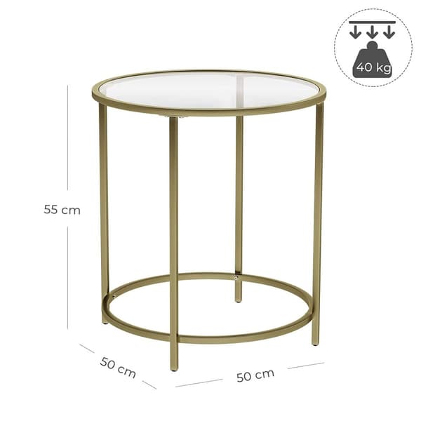Sidobord runt guld - sängbord - litet soffbord - 50 x 50 x 55 cm