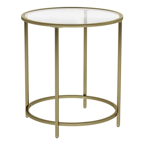 Sidobord runt guld - sängbord - litet soffbord - 50 x 50 x 55 cm