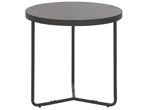 Sofaborde Beton Grå Sort Metal Stel Sæt 80 / 50 cm Dekorative Runde Indskudsborde Industrielt Design Sideborde Stue Tilbehør Inspiration