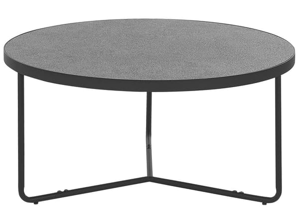 Sofaborde Beton Grå Sort Metal Stel Sæt 80 / 50 cm Dekorative Runde Indskudsborde Industrielt Design Sideborde Stue Tilbehør Inspiration