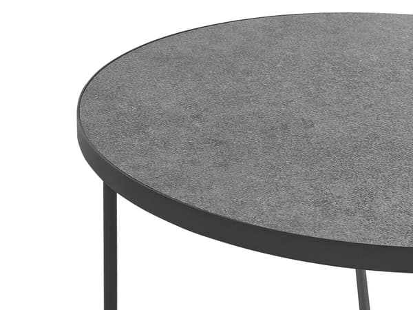 Sofaborde Beton Grå Sort Metal Stel Sæt 80 / 50 cm Dekorative Runde Indskudsborde Industrielt Design Sideborde Stue Tilbehør Inspiration