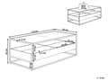 Miniatyrbillede 3 af 10: Sofabord mørkt træ med sort glasplade Metalstel Opbevaringsfunktion Rektangulært moderne design
