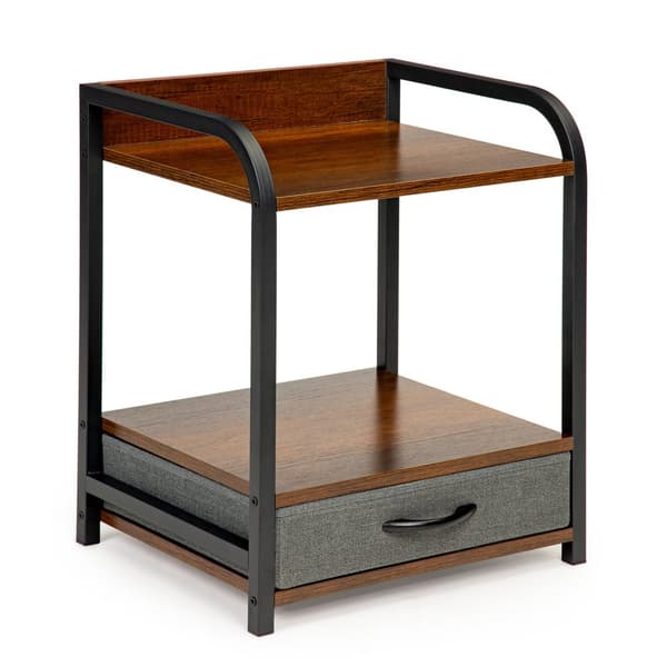 Sidebord sengebord med skuffe – 44 x 37 x 54 cm – Brun