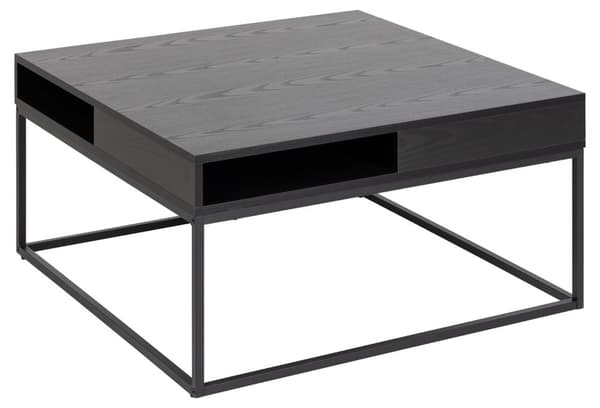 Willford sofabord 80 x 80 cm med åbent rum sort.