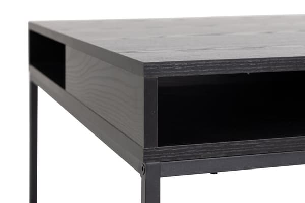 Willford sofabord 80 x 80 cm med åpent rom svart.