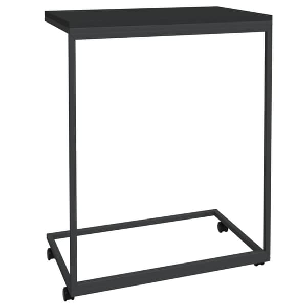 vidaXL sidebord med hjul 55x35x70 cm konstrueret træ sort