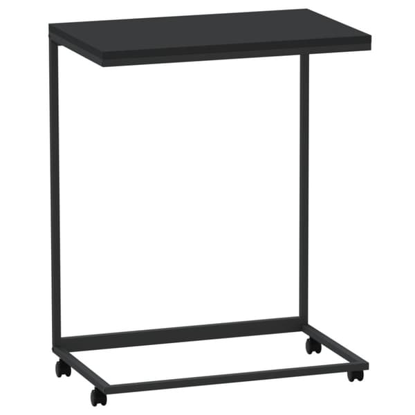 vidaXL sidebord med hjul 55x35x70 cm konstrueret træ sort