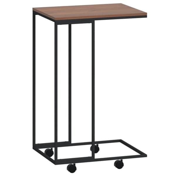 vidaXL sidebord med hjul 40x30x63,5 cm konstrueret træ sort