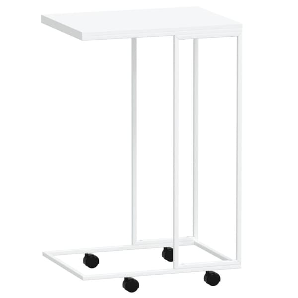 vidaXL sidebord med hjul 40x30x63,5 cm konstrueret træ hvid