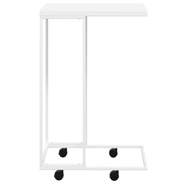 vidaXL sidebord med hjul 40x30x63,5 cm konstrueret træ hvid
