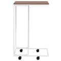 Miniatyrbillede 2 af 6: vidaXL sidebord med hjul 40x30x63,5 cm konstrueret træ hvid
