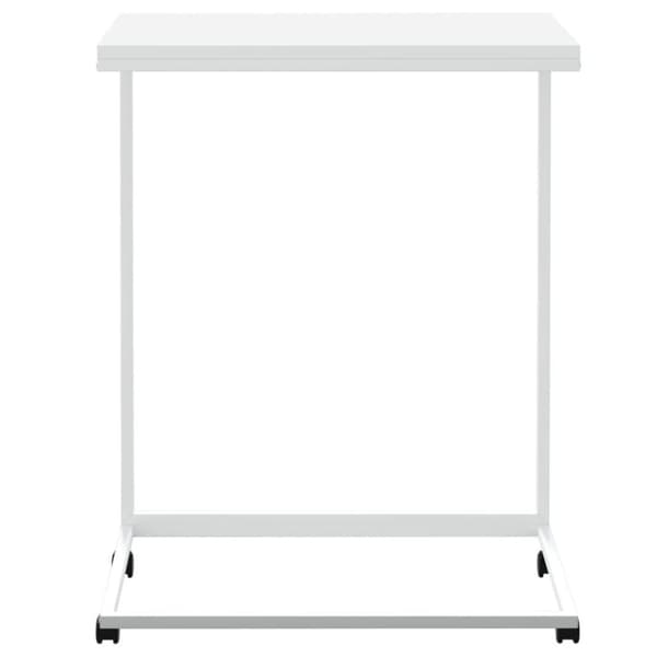 vidaXL sidebord med hjul 55x35x70 cm konstrueret træ hvid