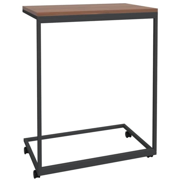 vidaXL sidebord med hjul 55x35x70 cm konstrueret træ sort