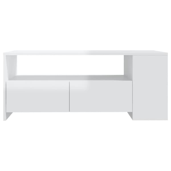 vidaXL Soffbord vit högglans 102x55x42 cm konstruerat trä