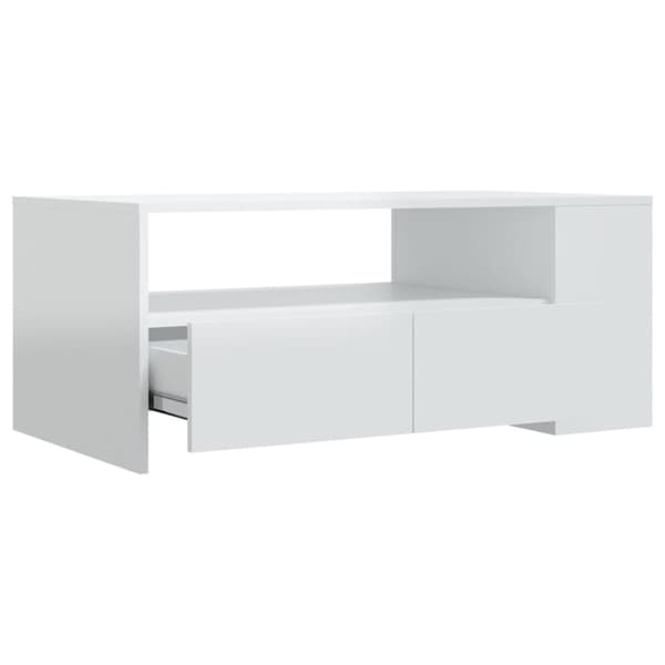 vidaXL Soffbord vit högglans 102x55x42 cm konstruerat trä