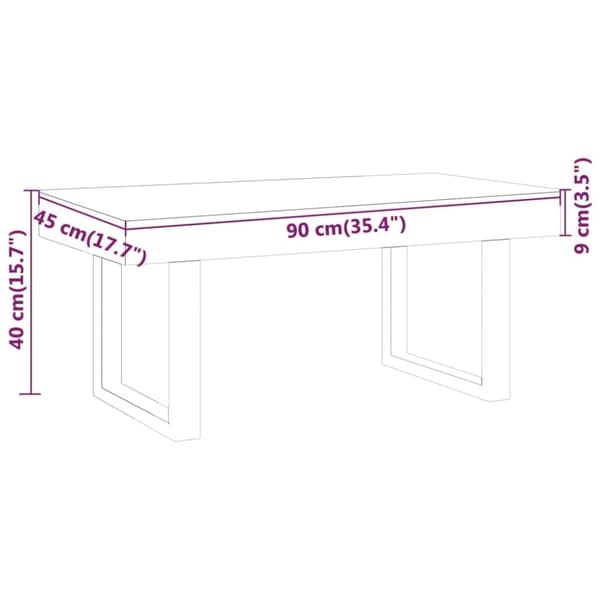 vidaXL Soffbord grå och svart 90x45x40 cm MDF och järn