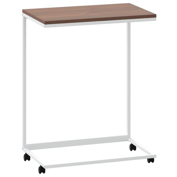 vidaXL Sidobord med hjul vit 55x35x70 cm konstruerat trä