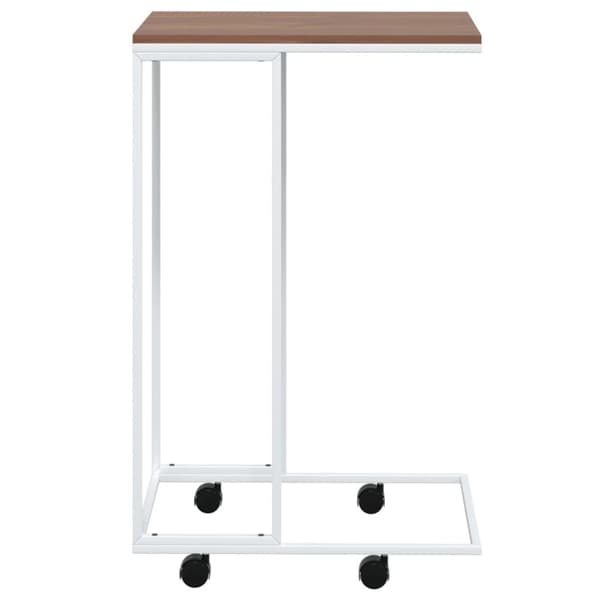 vidaXL Sidebord med hjul hvit 40x30x63,5 cm konstruert tre