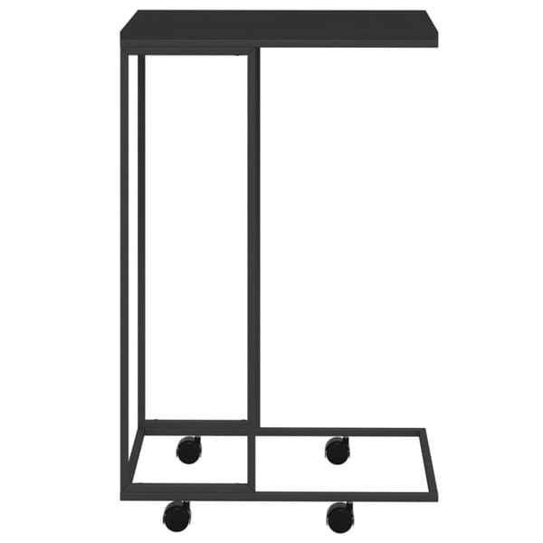 vidaXL Sidobord med hjul svart 40x30x63,5 cm konstruerat trä