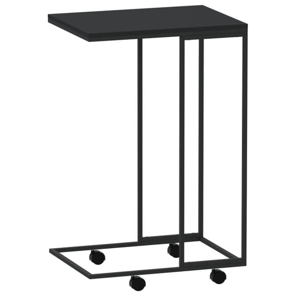 vidaXL Sidobord med hjul svart 40x30x63,5 cm konstruerat trä