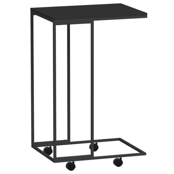 vidaXL Sidebord med hjul svart 40x30x63,5 cm konstruert tre