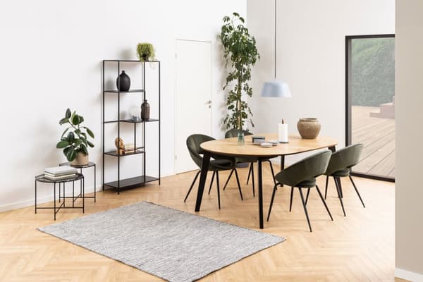Avila sidobord Ø52 cm marmor look svart.
