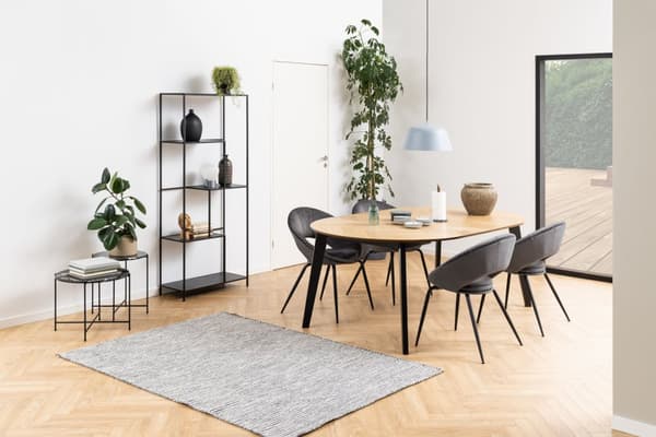 Avila sidobord Ø52 cm marmor look svart.