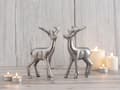 Miniatyrbild 1 av 5: Dekorativ Figur Deer 2 Dukat Bord Metall silver aluminium