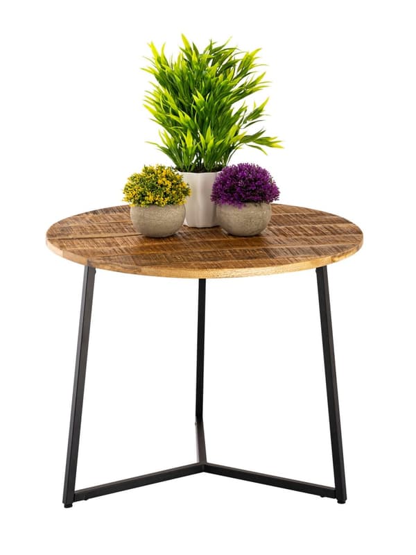 Soffbord runt massivt trä Ø 56 cm vardagsrumsbord