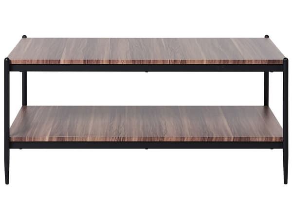 Soffbord Mörk Trä Svart MDF Metall 100 x 52 x 45 cm Modern Industriell 2-våningar