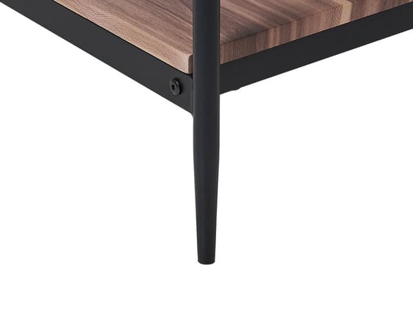 Soffbord Mörk Trä Svart MDF Metall 100 x 52 x 45 cm Modern Industriell 2-våningar
