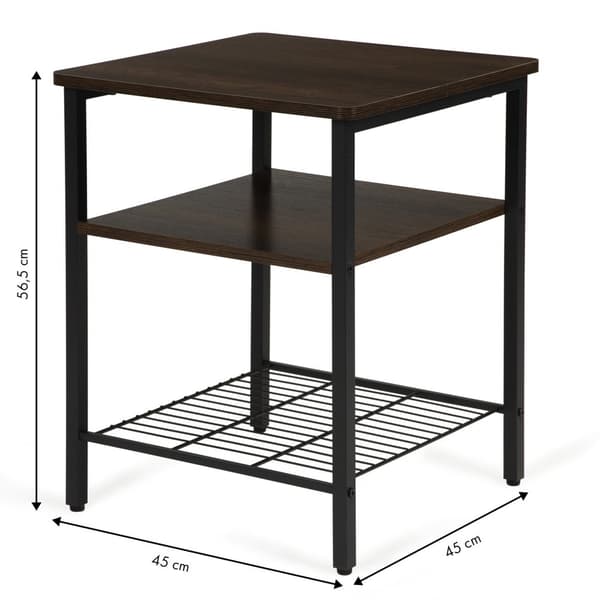 Soffbord 3 lager med ställ – Svart