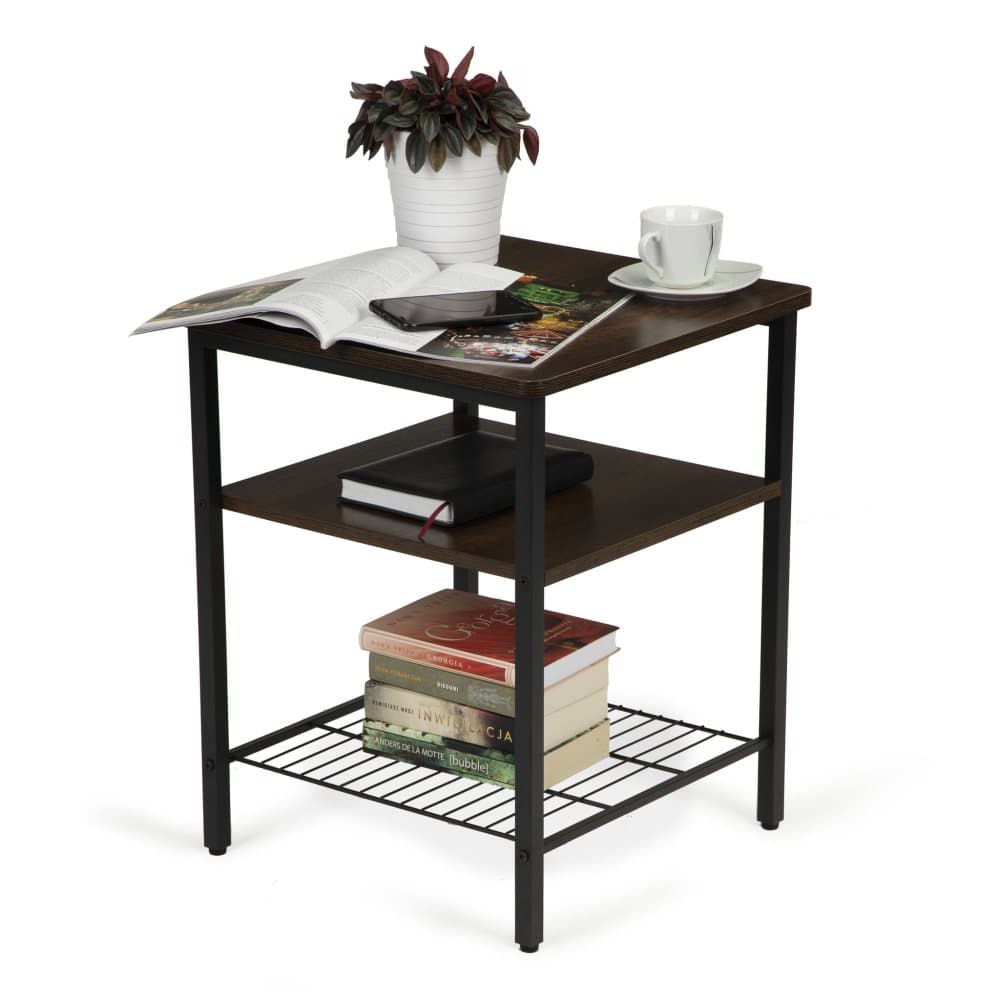 Soffbord 3 lager med ställ - Svart