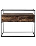 Miniatyrbild 6 av 9: Konsolbord Mörk Trä med Svart Glasskiva Metallram Förvaringsfunktion Rektangulär Modern Design