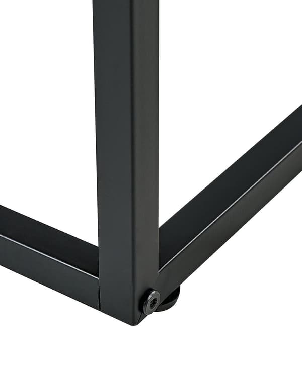 Konsolbord Mörk Trä med Svart Glasskiva Metallram Förvaringsfunktion Rektangulär Modern Design