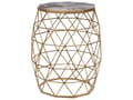 Miniatyrbillede 1 af 6: Sofabord Guld Marmor Effekt Finish MDF Bordplade Jern Base Stue Endebord