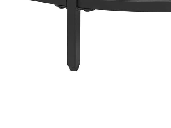Soffbord Svart Härdat Glas Järn 70 cm med Speglad Hylla Modern Vardagsrum Möbler