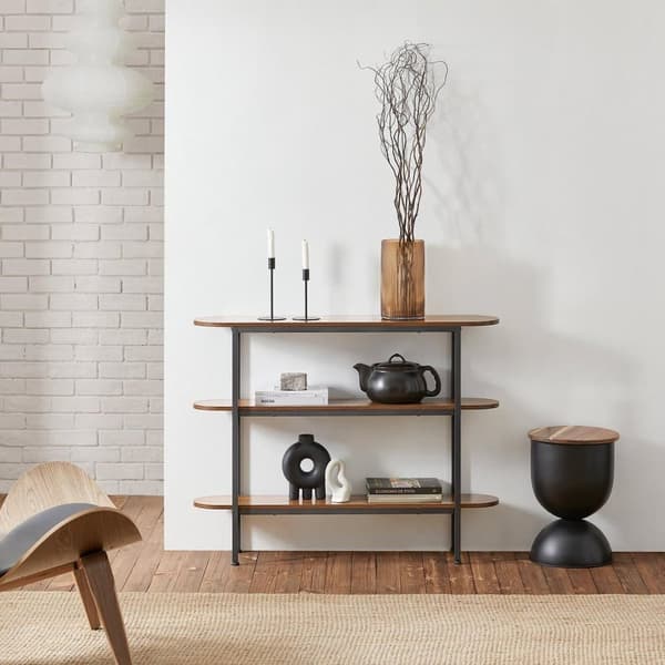 SoBuy Konsolbord Pladsbesparende Vitrine Vitrineskab Hjørnebord FSB67-WS