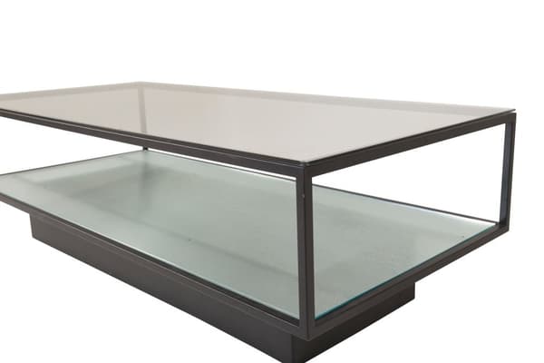Maglehem sofabord med hylle 60x130 cm glass.