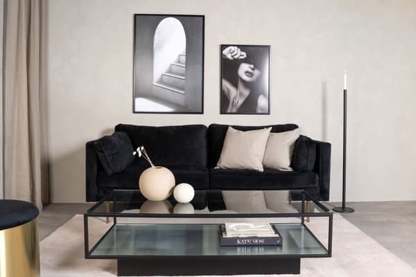 Maglehem sofabord med hylle 60x130 cm glass.