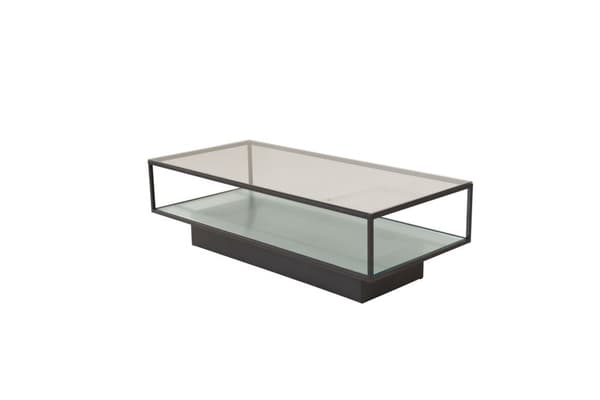 Maglehem sofabord med hylle 60x130 cm glass.