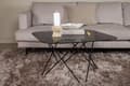 Miniatyrbillede 3 af 5: Tristar sofabord 80x80 cm glas sort marmor dekor.