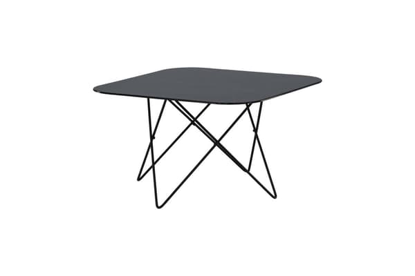 Tristar sofabord 80x80 cm glas sort marmor dekor.