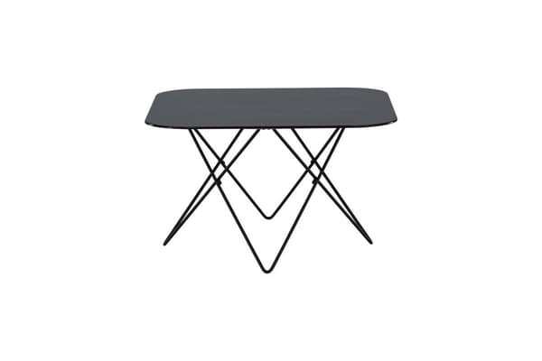 Tristar sofabord 80x80 cm glas sort marmor dekor.